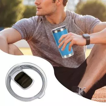 2 шт. крышка чашки на 20 унций, удобная прозрачная сменная крышка для стакана с магнитным ползунком для дома 2pcs 20oz чёрный