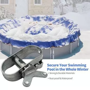 2 шт. крышка для бассейна лебедка прочная цинковый сплав зима выше 2pcs чёрный