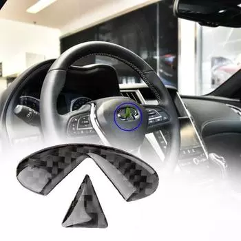 2 шт. крышка логотипа из углеродного волокна, изысканная устойчивая к царапинам отделка из волокна, рулевое колесо автомобиля