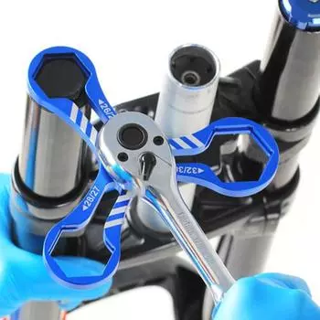 2 шт., крышка передней вилки велосипеда, ключ из алюминиевого сплава Y-образной формы, MTB, дорожный гаечный ключ для горного велосипеда, передняя вилка, инструменты для ремонта велосипеда Sets