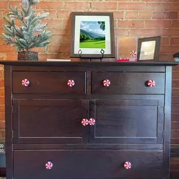 2 шт. Крышка ручки двери шкафа Рождественская мята конфеты шкаф ящик шкаф комод S 1pc