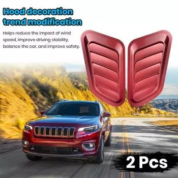 2 шт. крышка вентиляционного отверстия на капоте автомобиля, устойчивая к ультрафиолетовому излучению, не выцветающая, сплошной цвет, универсальный размер, простой в установке комплект совок для вентиляционного отверстия на капоте автомобиля