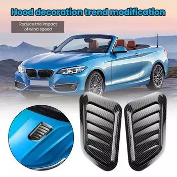 2 шт. крышка вентиляционного отверстия на капоте автомобиля, устойчивая к ультрафиолетовому излучению, не выцветающая, сплошной цвет, универсальный размер, простой в установке комплект совок для вентиляционного отверстия на капоте автомобиля