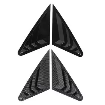 2 шт. Крышка жалюзи заднего бокового окна, левая и правая, ударопрочная, спортивный вид, воздухозаборник заднего окна Glossy Black