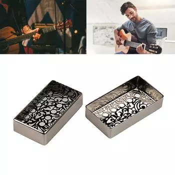2 шт. Крышка звукоснимателя электрогитары, металлическая сменная крышка хамбакера, выгравированный цветок, крышки звукоснимателя гитары, простая установка