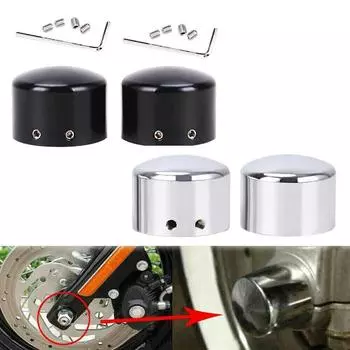 2 шт. крышки гаек передней оси мотоцикла, алюминиевые, черные, хромированные, для Harley Sportster Touring Softail Dyna VRSC Fat Bob Wide