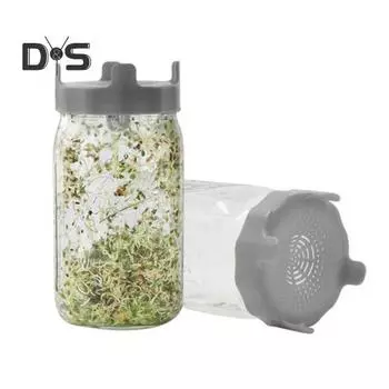 2 шт. крышки из нержавеющей стали для проращивания семян для банок Мейсона, крышки-сетки для банок Мейсона с широким горлом для набора для проращивания, крышка для проращивания семян, устройство для проращивания семян без бисфенола А 2pcs серый