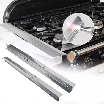 2 шт. крышки зазоров для плит из нержавеющей стали, термостойкая защита для плиты, регулируемая длина