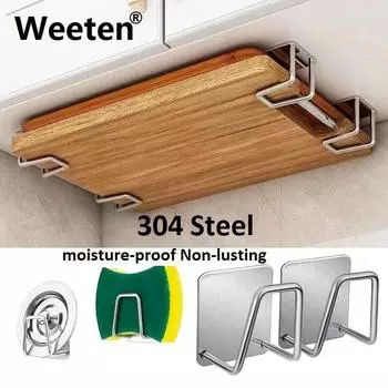 2 шт. кухонные губки стойки самоклеящиеся губки для раковины сушка для слива держатели кухонные принадлежности для раковины нержавеющая сталь 1pc