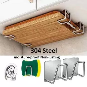 2 шт. кухонные губки стойки самоклеящиеся губки для раковины сушка для слива держатели кухонные принадлежности для раковины нержавеющая сталь 1pc