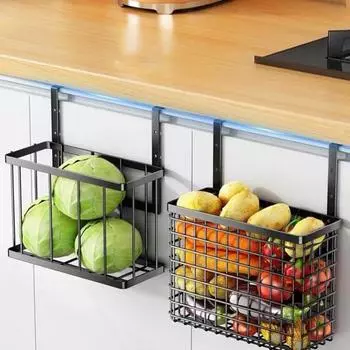 2 шт. кухонные полки, стеллажи для хранения, антикоррозийное покрытие, грузоподъемность 10 кг, простая установка, подвесные органайзеры для дверей шкафа чёрный