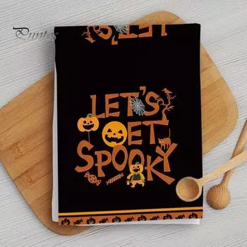 2 шт. кухонных полотенец для Хэллоуина, кухонные полотенца с изображением летучей мыши и тыквы, кухонное полотенце из микрофибры, эффективное впитывание воды A