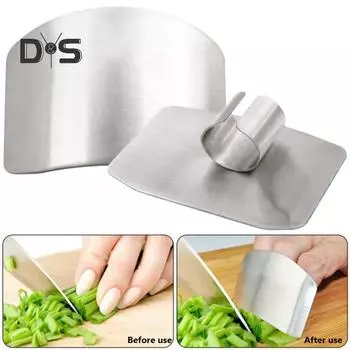 2 шт., кухонный инструмент для резки продуктов из нержавеющей стали, защита для пальцев, овощей серебряный