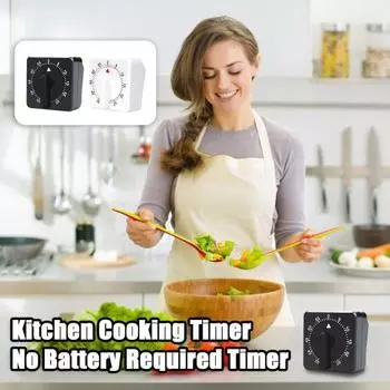 2 шт. кухонный механический таймер, батарея не требуется, 60-минутный визуальный квадратный ручной таймер обратного отсчета для приготовления пищи, студенческий учебный таймер, кухонные гаджеты Sets