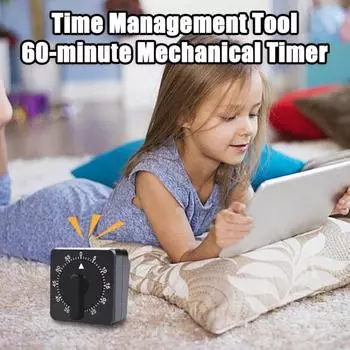 2 шт. кухонный механический таймер, батарея не требуется, 60-минутный визуальный квадратный ручной таймер обратного отсчета для приготовления пищи, студенческий учебный таймер, кухонные гаджеты Sets