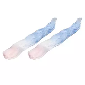 2 шт. Кукольный парик с заколкой Градиентный цвет Длинные кудрявые накладные волосы для украшения хлопковой куклы и