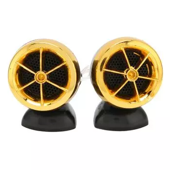 2 шт. Купольный твитер 1200 Вт Громкоговоритель Высокая чувствительность Универсальный для автомобильных аудиосистем Золотой золотой
