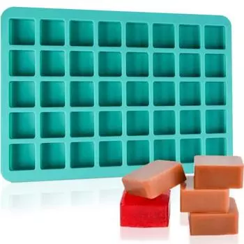 2 шт. квадратная форма для карамельных конфет, 40 гнезд, гибкая, нелипкая, толстая, стабильная силиконовая форма для шоколадного кубика льда, желе зелёный
