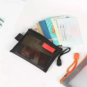 2 шт. квадратный мини-сетчатый карман для монет, портативный держатель для карт, креативный сетчатый маленький кошелек для кредитных карт чёрный