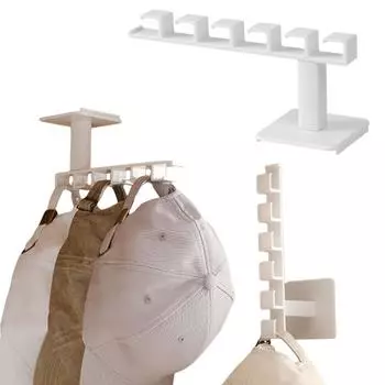 2 шт. L-образный держатель для шляпы 6 крючков стойка для хранения бейсболок многофункциональный органайзер для хранения шляп для спальни ванной комнаты белый