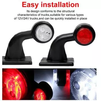 2 шт. Лампа для грузовика, автомобильный стиль, 12/24 В, светодиодная, боковая, габаритная, индикаторная лампа, боковая, маркированная лампа для автомобиля, грузовика, боковая, габаритная лампа