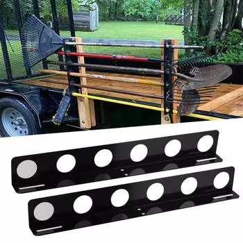 2 шт. Ландшафтный грузовой прицеп стеллаж для хранения инструментов держатель для инструментов нержавеющий коррозионно-стойкий стальной с порошковым покрытием держатель для лопат чёрный