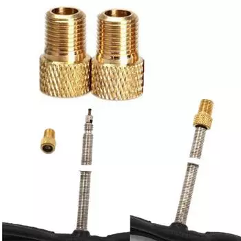 2 шт. латунный адаптер Presta к велосипедному преобразователю Schrader, разъем для велосипеда золотой
