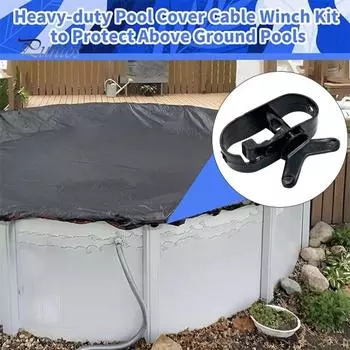 2 шт. Лебедка для покрытия бассейна из цинкового сплава, прочная, зимняя, надземная, круглая, овальная, для покрытия бассейна, трос, храповой механизм, натяжитель, натяжитель 2pcs чёрный