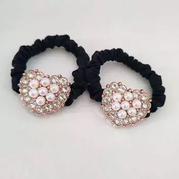 2 шт. ледяной шелк имитация жемчуга модный высокий хвост модный кристалл сердцевидный геометрический шнур для волос резинка