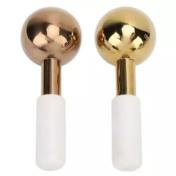 2 шт. ледяные шарики для лица из нержавеющей стали охлаждающий ролик для лица для снятия покраснений успокоения воспалений