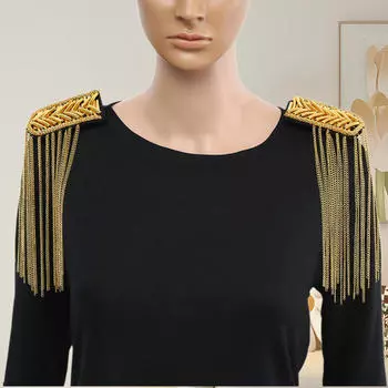 2 шт. Легкие наплечные значки с кисточками и цепочкой для церемоний золотой