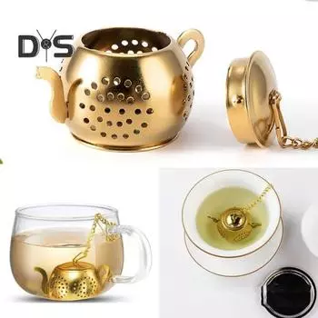 2 шт. Легкие заварочные устройства для чая со съемной крышкой Отличные многоразовые заварочные устройства для чая золотистый