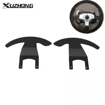 2 шт. Легко устанавливаемый усиленный подрулевой переключатель передач, вогнутый контроллер рулевого колеса, подходит для Logitech G25 G27 чёрный