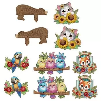 2 шт. Ленивый медведь 5D DIY деревянная дверная накладка на уголок деревянная дверь Декор для домашнего декора MPGS201