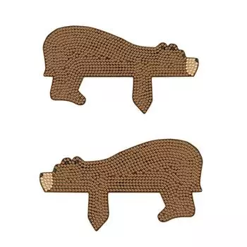 2 шт. Ленивый медведь, стразы, дверная рама, декор, деревянный дверной уголок, декор для домашнего декора MPGS201