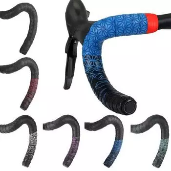 2 шт. лента на руль шоссейного велосипеда, противоскользящая композитная кожаная противоударная лента на руль с заглушками на концах стержня, поглощающая пот, антивибрационная обертка красный