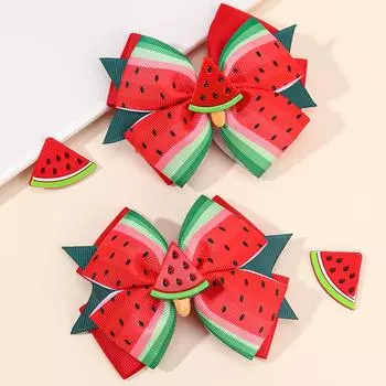 2 шт. Летние заколки для волос в виде арбуза, забавные фруктовые ленты, заколки для волос для девочек, детей, пляжной вечеринки, заколка, головной убор, аксессуары для волос