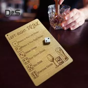 2 шт., левая и правая игральная настольная игра с кубиками, прочная деревянная доска для игры в кости, поднос для пары, взрослых, семьи, друзей, социальная интерактивная игра, вечеринка, предметы первой необходимости 2pcs