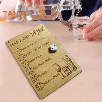 2 шт., левая и правая игральная настольная игра с кубиками, прочная деревянная доска для игры в кости, поднос для пары, взрослых, семьи, друзей, социальная интерактивная игра, вечеринка, предметы первой необходимости 2pcs