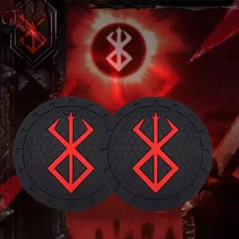 2 шт., логотип жертвы, автомобиль с кровью, слот для чашки воды, универсальный автомобильный подстаканник, противоскользящий коврик, украшение в стиле аниме 2PCS чёрный