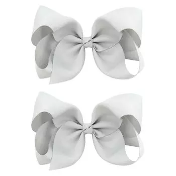 2 шт./лот 6 Однотонные банты из репсовой ленты Заколки для волос для милых девочек Большие заколки-автоматы ручной работы Детские аксессуары для волос