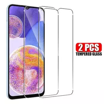 2 шт. прозрачная закаленная стеклянная защитная пленка для экрана Samsung Galaxy A05S A15 A25 A35 A55 A34 A54 A13 A23 A53 M15 M35 Redmi 14C 13 13C 12C Note 14 12 Samsung A14 чистый