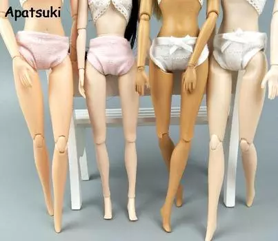 2 шт./лот чистого цвета, белое, розовое, нижнее белье ручной работы для кукол Барби, одежда, трусы для 1/6, аксессуары для кукол BJD, детские игрушки разноцветный