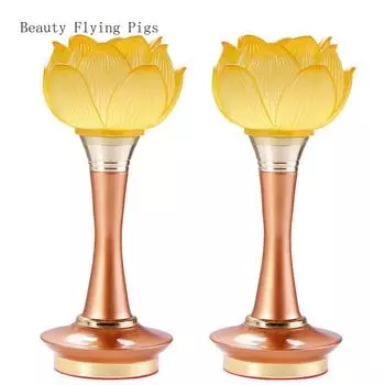 2 шт./лот имитация подсвечника в китайском стиле старинное стекло семь цветов лотоса бытовой Будда передняя поставка