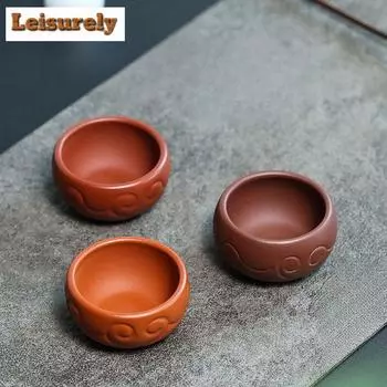 2 шт./лот китайская фиолетовая глиняная чашка для чая, портативная персональная одинарная чашка, красивый чайный набор ручной работы, кружка Zisha, чайные принадлежности, 40 мл