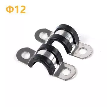 2 шт./лот, нержавеющая сталь 304 с резиновой подкладкой, U-образные зажимы, монтажный зажим для кабеля, хомут для шланга 12