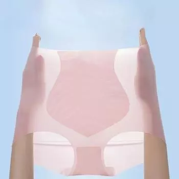 2 шт./лот нижнее белье для женщин с высокой талией ультратонкое антибактериальное белье с утягивающим эффектом для бедер, летние бесшовные треугольные трусики из ледяного шелка L чёрный