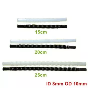 2 шт./лот PA11 ID8 OD10 15/20/25 см белый/черный цвет пластиковая нейлоновая трубка гофрированная труба для топливного насоса White 15CM