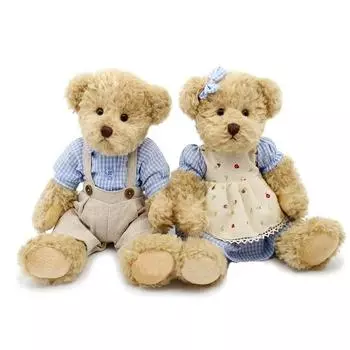 2 шт./лот пара плюшевых мишек с тканевыми плюшевыми игрушками куклы сестра медведь мягкая игрушка для детей дети девочка день рождения рождественский подарок