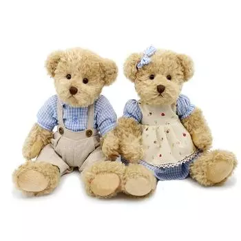 2 шт./лот пара плюшевых мишек с тканевыми плюшевыми игрушками куклы сестра медведь мягкая игрушка для детей дети девочка день рождения рождественский подарок